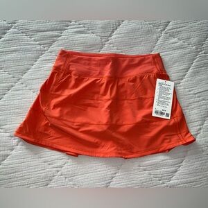 LULULEMON PACE RIVAL MR SKIRT *LONG IN WARM CORAL (WMCO) SZ 6 NWT